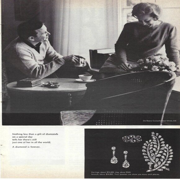 1967 De Beers Consolidated Mines Diamond Jewelry Vintage Mag Print Ad/Poster - Picture 1 of 1